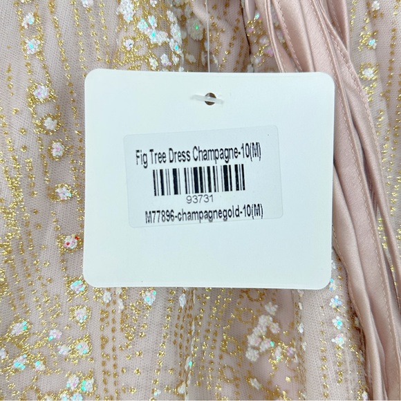 Hello Molly Fig Tree Bodycon Cocktail Mini dress Champagne Gold M - worn once - Picture 13 of 16